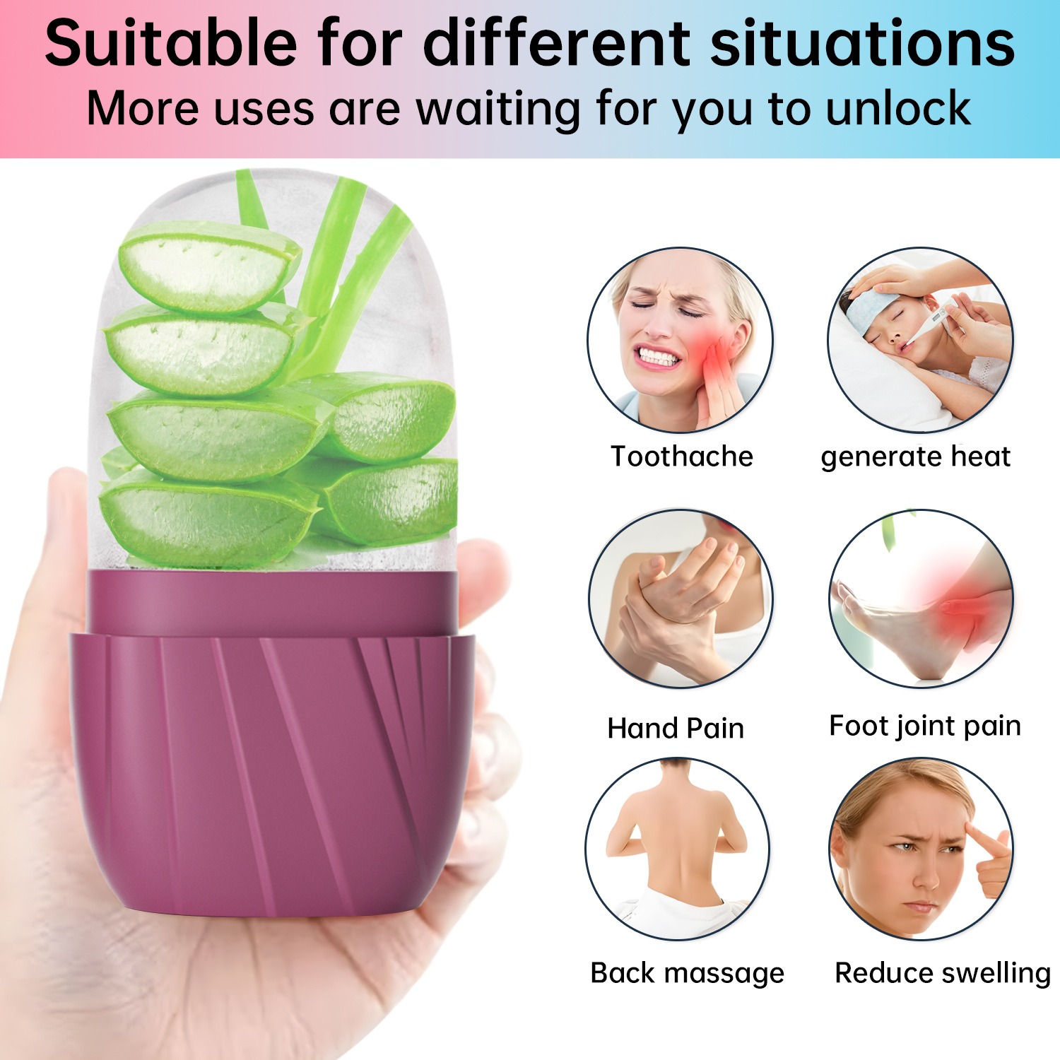 Face Ice Roller Puffiness - Stampo per ghiaccio estetico a strisce