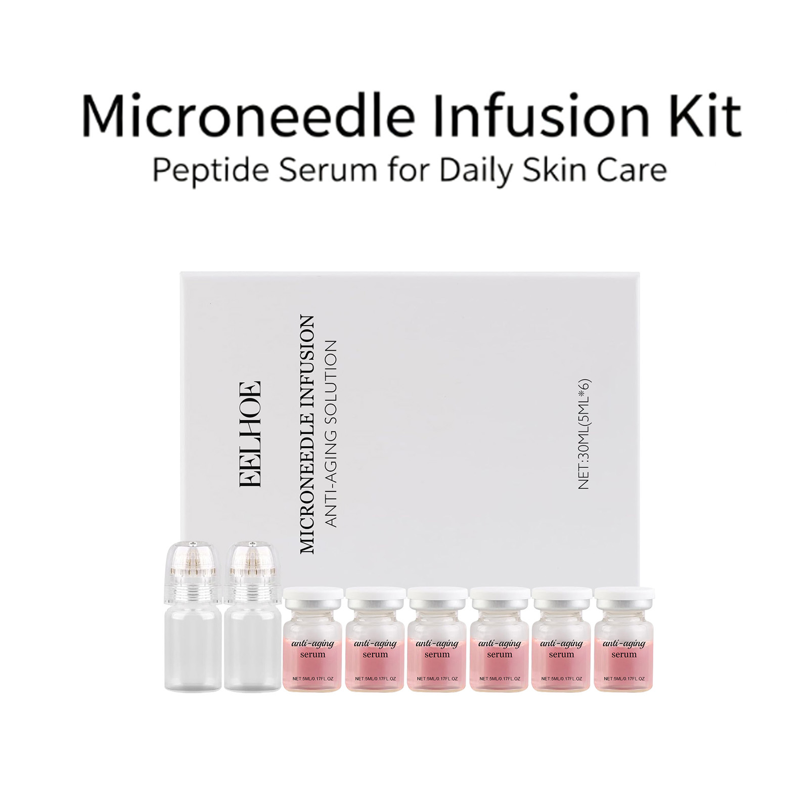 Hyaluronic Acid Facial Serum - Kit Siero con Microaghi da 0,2