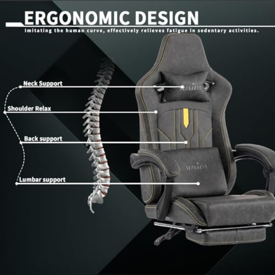 Sedia da gaming con poggiapied - Massage recensione e prezzo