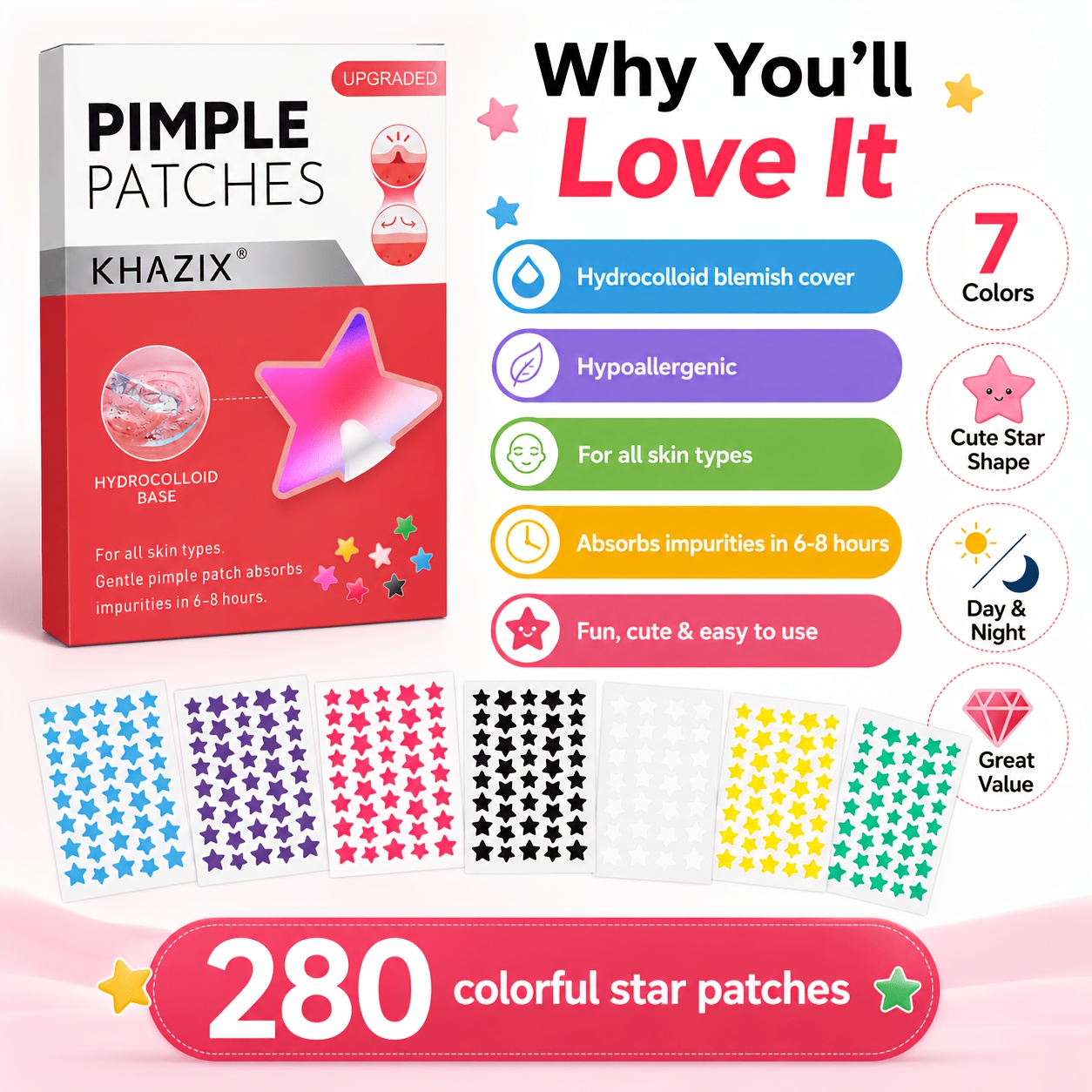 280 Cerotti a Stella per Brufo - Hydrocolloid Pimple Patch recensione e prezzo